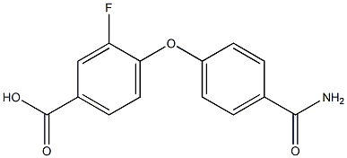 4-(4-carbamoylphenoxy)-3-fluorobenzoic acid Struktur