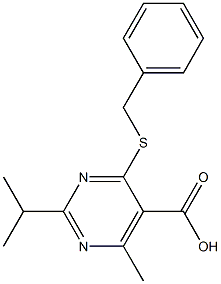 4-(benzylthio)-2-isopropyl-6-methylpyrimidine-5-carboxylic acid Struktur