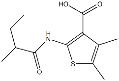 4,5-dimethyl-2-[(2-methylbutanoyl)amino]thiophene-3-carboxylic acid Struktur