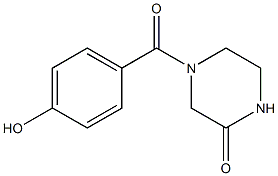 4-[(4-hydroxyphenyl)carbonyl]piperazin-2-one Struktur