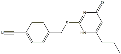 4-{[(4-oxo-6-propyl-1,4-dihydropyrimidin-2-yl)sulfanyl]methyl}benzonitrile Struktur