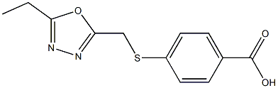 4-{[(5-ethyl-1,3,4-oxadiazol-2-yl)methyl]sulfanyl}benzoic acid Struktur