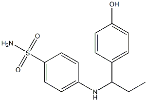 4-{[1-(4-hydroxyphenyl)propyl]amino}benzene-1-sulfonamide Struktur