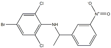 4-bromo-2,6-dichloro-N-[1-(3-nitrophenyl)ethyl]aniline Struktur