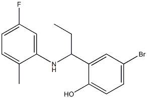 4-bromo-2-{1-[(5-fluoro-2-methylphenyl)amino]propyl}phenol Struktur