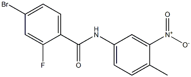 4-bromo-2-fluoro-N-(4-methyl-3-nitrophenyl)benzamide Struktur