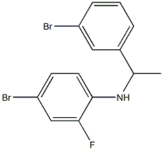 4-bromo-N-[1-(3-bromophenyl)ethyl]-2-fluoroaniline Struktur