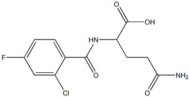 4-carbamoyl-2-[(2-chloro-4-fluorophenyl)formamido]butanoic acid Struktur