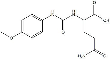 4-carbamoyl-2-{[(4-methoxyphenyl)carbamoyl]amino}butanoic acid Struktur