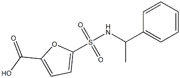 5-[(1-phenylethyl)sulfamoyl]furan-2-carboxylic acid Struktur