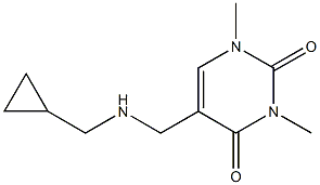 5-{[(cyclopropylmethyl)amino]methyl}-1,3-dimethyl-1,2,3,4-tetrahydropyrimidine-2,4-dione Struktur