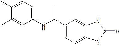 5-{1-[(3,4-dimethylphenyl)amino]ethyl}-2,3-dihydro-1H-1,3-benzodiazol-2-one Struktur