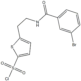 5-{2-[(3-bromophenyl)formamido]ethyl}thiophene-2-sulfonyl chloride Struktur