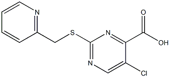 5-chloro-2-[(pyridin-2-ylmethyl)thio]pyrimidine-4-carboxylic acid Struktur