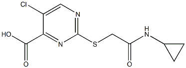 5-chloro-2-{[2-(cyclopropylamino)-2-oxoethyl]thio}pyrimidine-4-carboxylic acid Struktur