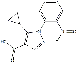 5-cyclopropyl-1-(2-nitrophenyl)-1H-pyrazole-4-carboxylic acid Struktur