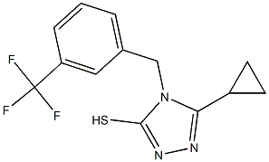 5-cyclopropyl-4-{[3-(trifluoromethyl)phenyl]methyl}-4H-1,2,4-triazole-3-thiol Struktur