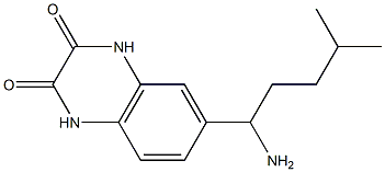 6-(1-amino-4-methylpentyl)-1,2,3,4-tetrahydroquinoxaline-2,3-dione Struktur