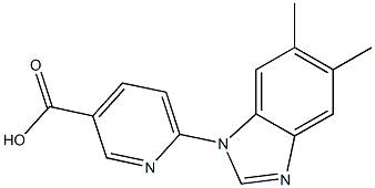 6-(5,6-dimethyl-1H-1,3-benzodiazol-1-yl)pyridine-3-carboxylic acid Struktur