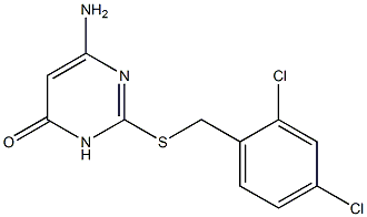 6-amino-2-{[(2,4-dichlorophenyl)methyl]sulfanyl}-3,4-dihydropyrimidin-4-one Struktur