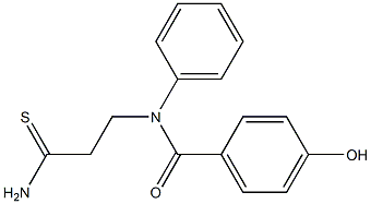 N-(2-carbamothioylethyl)-4-hydroxy-N-phenylbenzamide Struktur