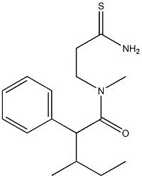 N-(2-carbamothioylethyl)-N,3-dimethyl-2-phenylpentanamide Struktur