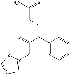 N-(2-carbamothioylethyl)-N-phenyl-2-(thiophen-2-yl)acetamide Struktur