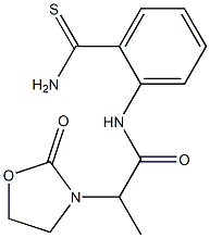 N-(2-carbamothioylphenyl)-2-(2-oxo-1,3-oxazolidin-3-yl)propanamide Struktur