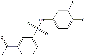 N-(3,4-dichlorophenyl)-3-acetylbenzene-1-sulfonamide Struktur