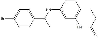 N-(3-{[1-(4-bromophenyl)ethyl]amino}phenyl)propanamide Struktur