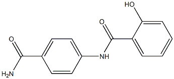 N-(4-carbamoylphenyl)-2-hydroxybenzamide Struktur