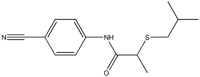 N-(4-cyanophenyl)-2-[(2-methylpropyl)sulfanyl]propanamide Struktur