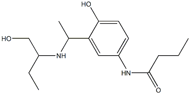 N-(4-hydroxy-3-{1-[(1-hydroxybutan-2-yl)amino]ethyl}phenyl)butanamide Struktur