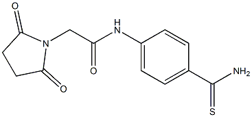 N-[4-(aminocarbonothioyl)phenyl]-2-(2,5-dioxopyrrolidin-1-yl)acetamide Struktur