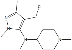 N-[4-(chloromethyl)-1,3-dimethyl-1H-pyrazol-5-yl]-N,1-dimethylpiperidin-4-amine Struktur