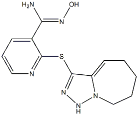 N'-hydroxy-2-{5H,6H,7H,8H,9H-[1,2,4]triazolo[3,4-a]azepin-3-ylsulfanyl}pyridine-3-carboximidamide Struktur