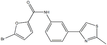 5-bromo-N-[3-(2-methyl-1,3-thiazol-4-yl)phenyl]-2-furamide Struktur