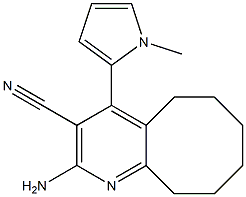 2-amino-4-(1-methyl-1H-pyrrol-2-yl)-5,6,7,8,9,10-hexahydrocycloocta[b]pyridine-3-carbonitrile Struktur