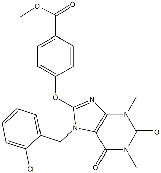 methyl 4-{[7-(2-chlorobenzyl)-1,3-dimethyl-2,6-dioxo-2,3,6,7-tetrahydro-1H-purin-8-yl]oxy}benzoate Struktur