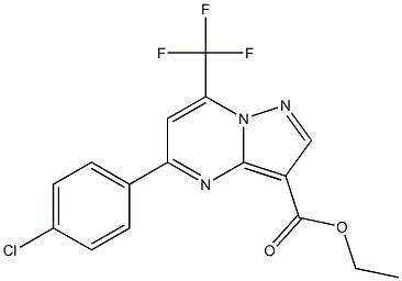 ethyl 5-(4-chlorophenyl)-7-(trifluoromethyl)pyrazolo[1,5-a]pyrimidine-3-carboxylate Struktur