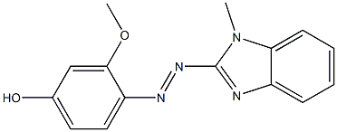 3-methoxy-4-[(1-methyl-1H-benzimidazol-2-yl)diazenyl]phenol Struktur