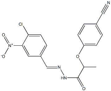 N'-{4-chloro-3-nitrobenzylidene}-2-(4-cyanophenoxy)propanohydrazide Struktur