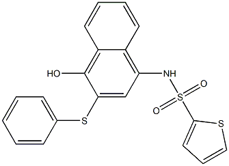 N-[4-hydroxy-3-(phenylsulfanyl)-1-naphthyl]-2-thiophenesulfonamide Struktur