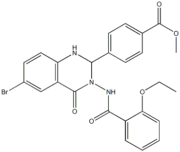 methyl 4-{6-bromo-3-[(2-ethoxybenzoyl)amino]-4-oxo-1,2,3,4-tetrahydro-2-quinazolinyl}benzoate Struktur