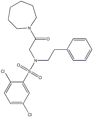 N-[2-(1-azepanyl)-2-oxoethyl]-2,5-dichloro-N-(2-phenylethyl)benzenesulfonamide Struktur