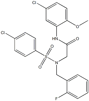 N-(5-chloro-2-methoxyphenyl)-2-[[(4-chlorophenyl)sulfonyl](2-fluorobenzyl)amino]acetamide Struktur