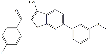 [3-amino-6-(3-methoxyphenyl)thieno[2,3-b]pyridin-2-yl](4-fluorophenyl)methanone Struktur