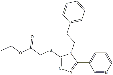 ethyl {[4-(2-phenylethyl)-5-pyridin-3-yl-4H-1,2,4-triazol-3-yl]sulfanyl}acetate Struktur