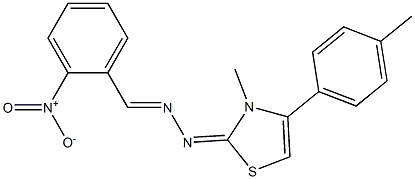 2-nitrobenzaldehyde (3-methyl-4-(4-methylphenyl)-1,3-thiazol-2(3H)-ylidene)hydrazone Struktur