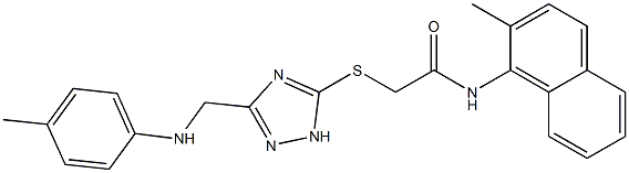 N-(2-methyl-1-naphthyl)-2-{[3-(4-toluidinomethyl)-1H-1,2,4-triazol-5-yl]sulfanyl}acetamide Struktur